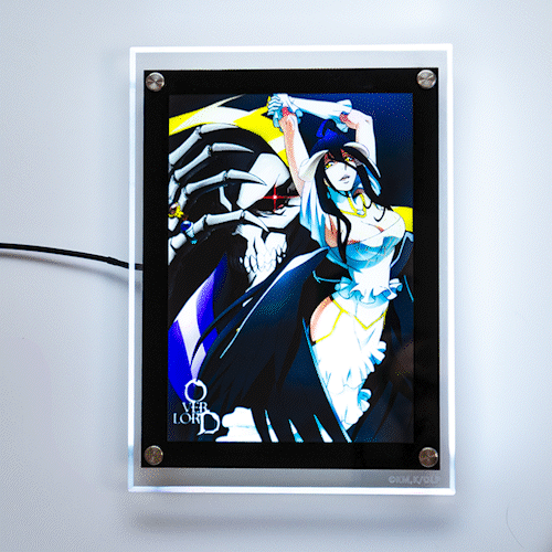 Albedo & Ains Ooal Gown LED Poster (Overlord)