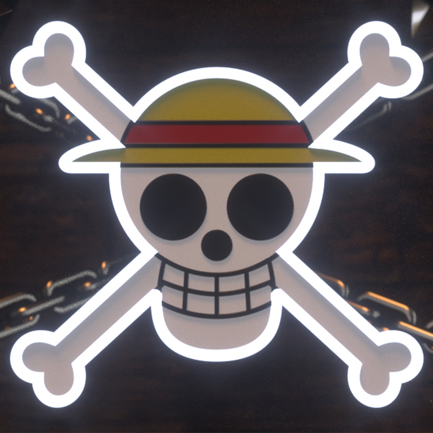 Straw Hat Jolly Roger LED Neon Sign