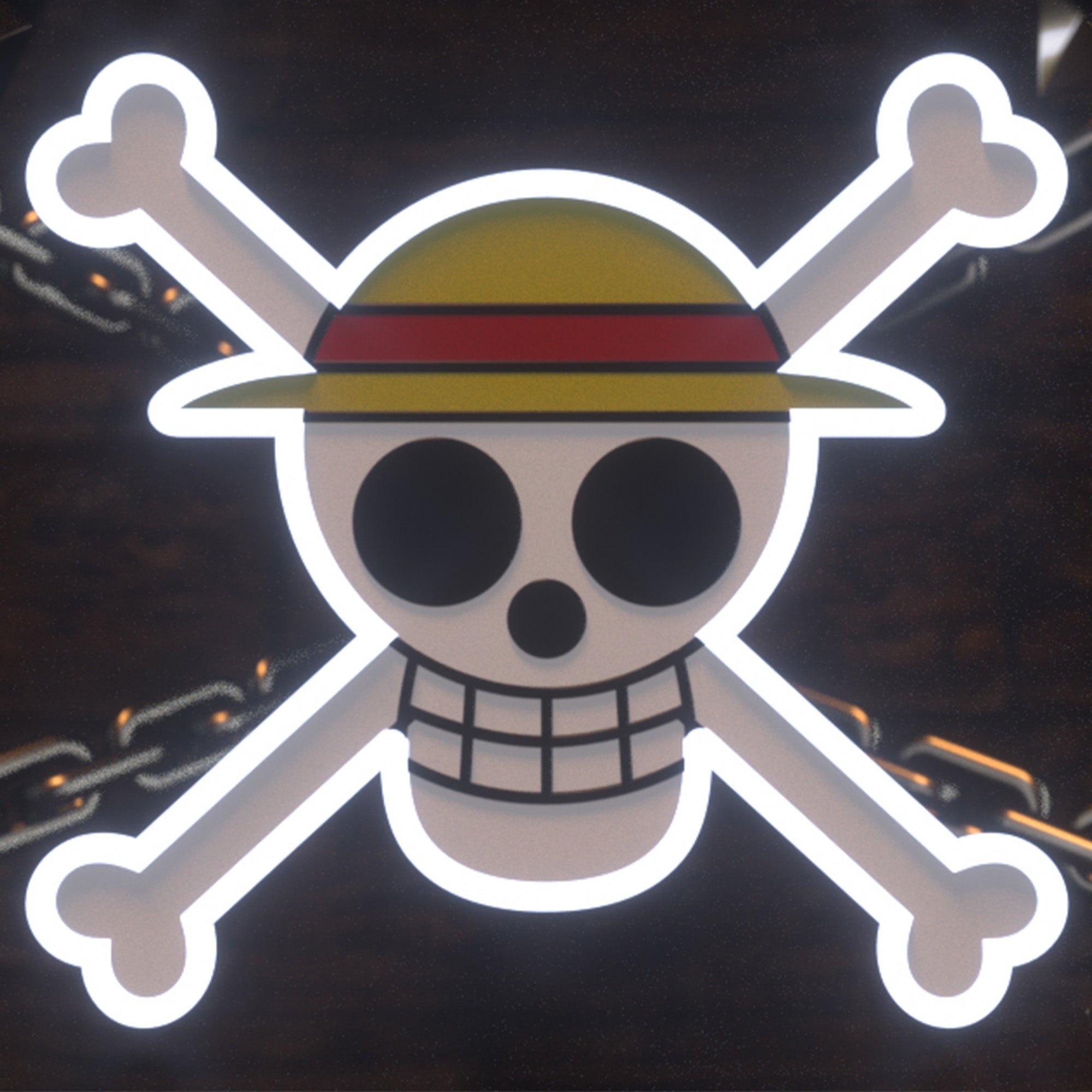 Straw Hat Jolly Roger LED Neon Sign (One Piece)