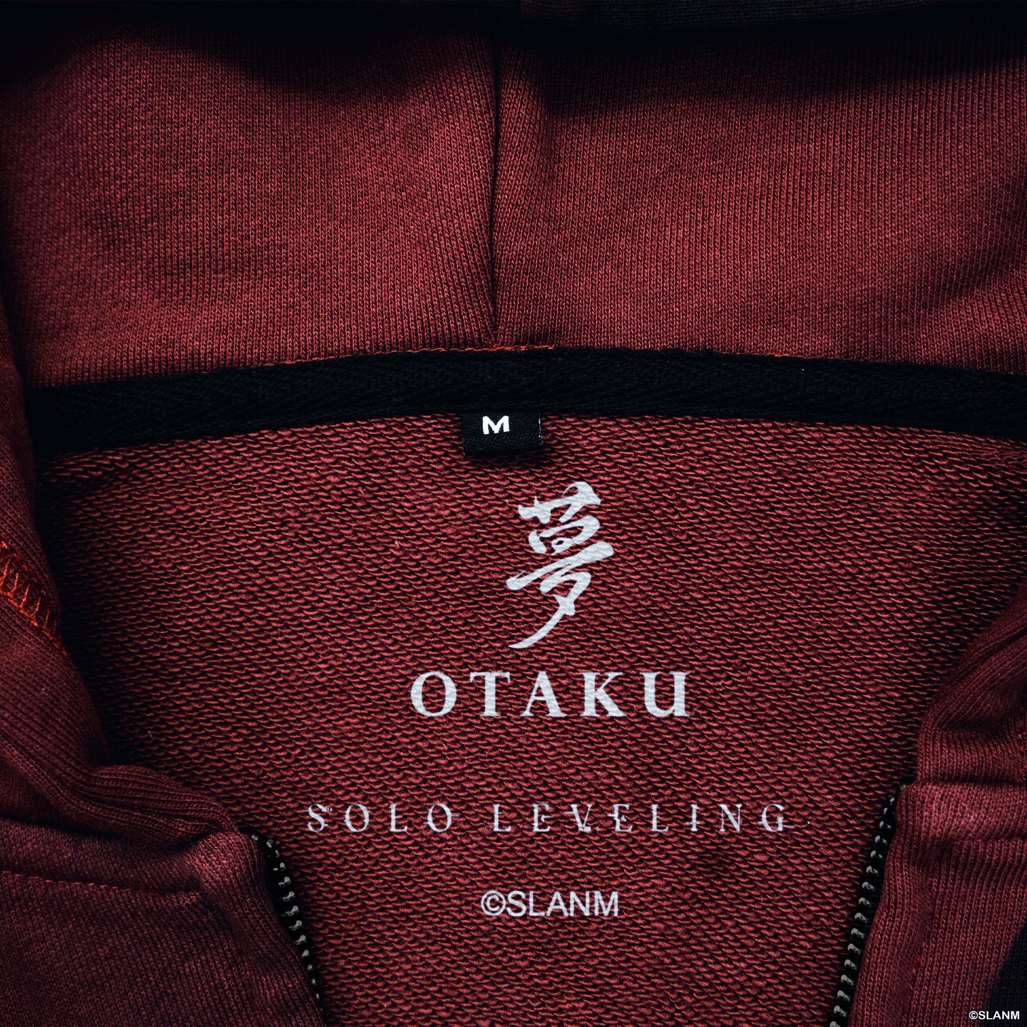 Dark Red Igris Silhouette Zip-Up Hoodie (Solo Leveling)