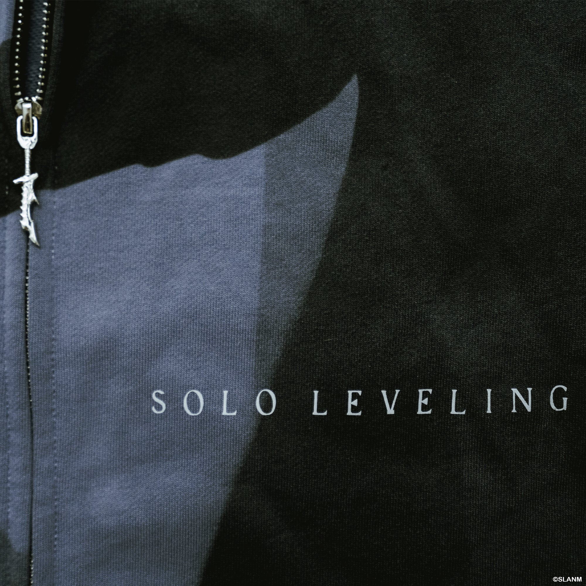 Light Blue Jinwoo Silhouette Zip-Up Hoodie (Solo Leveling)