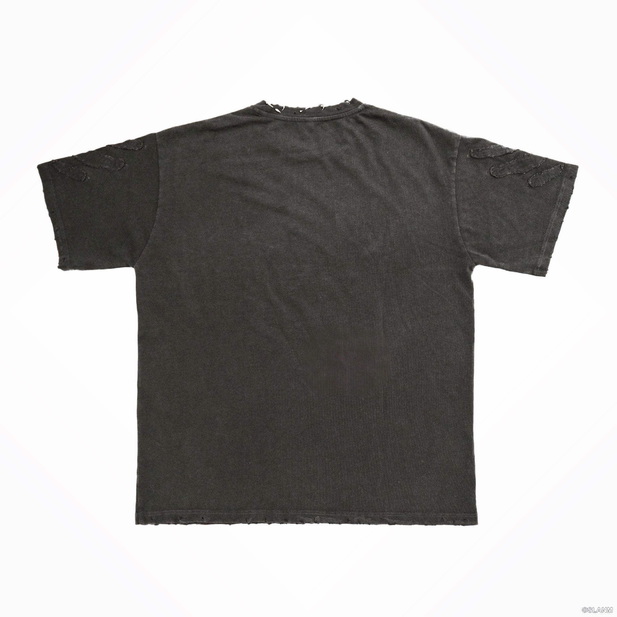 Pierced Dark Grey Igris Acid Wash T-shirt (Solo Leveling)